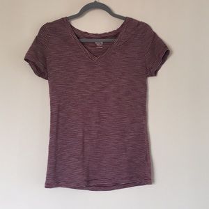 Maroon Striped Boyfriend Tee